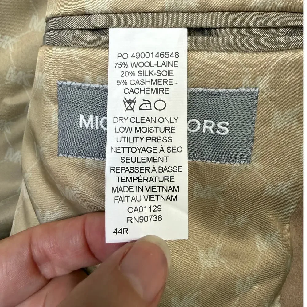 Michael Kors Men's Wool Cashmere Blend Lux Classic-Fit Sport Coat Camel 44R $395